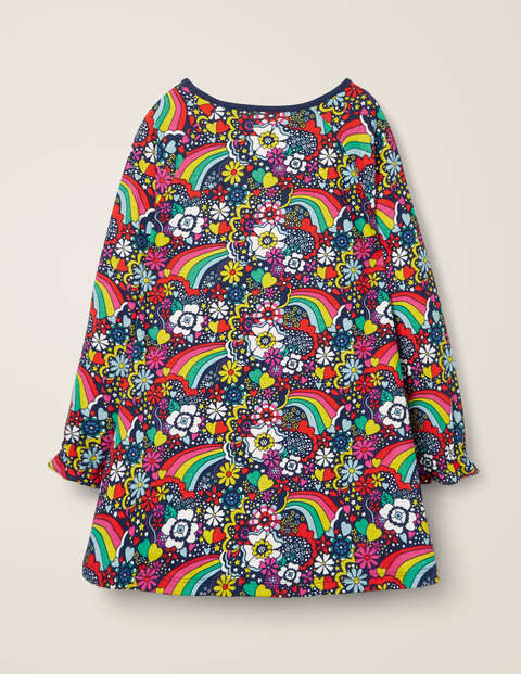 Printed Tunic - College Blue Sixties Rainbow Printed Tunic - College Blue Sixties Rainbow