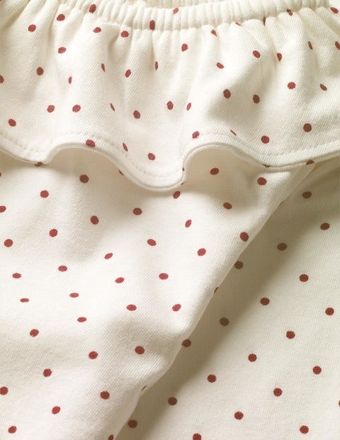 Ruffle Neck Top - Ivory/Bramble Red Pin Spot Ruffle Neck Top - Ivory/Bramble Red Pin Spot