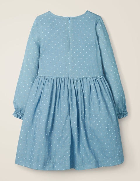 Printed Smock Dress - Wren Blue/Ivory Pin Spot Printed Smock Dress - Wren Blue/Ivory Pin Spot