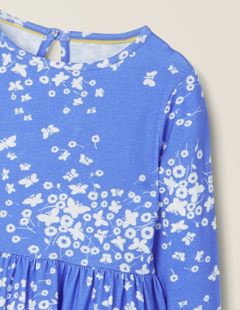 Printed Twirly Jersey Dress - Blue Butterfly Breeze Printed Twirly Jersey Dress - Blue Butterfly Breeze