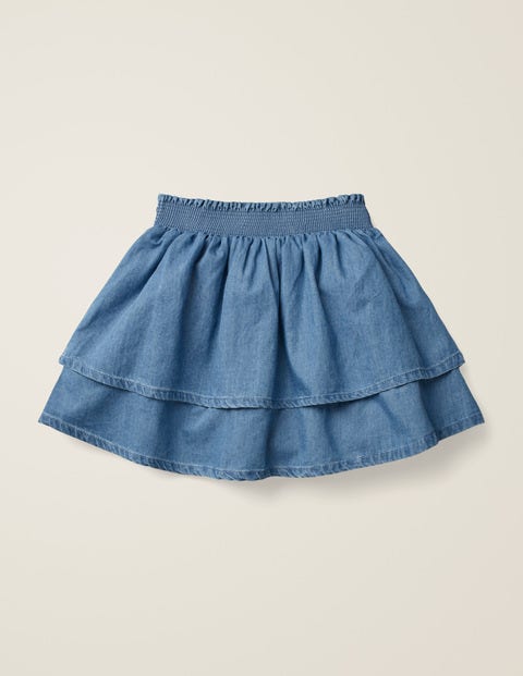 Smocked Woven Skirt - Chambray Smocked Woven Skirt - Chambray