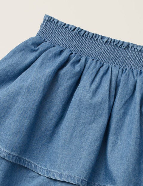 Smocked Woven Skirt - Chambray Smocked Woven Skirt - Chambray