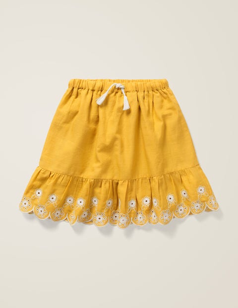Embroidered Hem Skirt - Mellow Yellow/Ecru Embroidered Hem Skirt - Mellow Yellow/Ecru