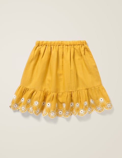 Embroidered Hem Skirt - Mellow Yellow/Ecru Embroidered Hem Skirt - Mellow Yellow/Ecru