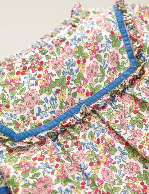 Frill Woven Top - Chalky Pink Flower Berry Frill Woven Top - Chalky Pink Flower Berry