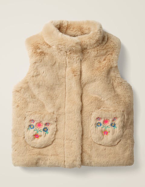 Cosy Embroidered Vest - Natural Cosy Embroidered Vest - Natural