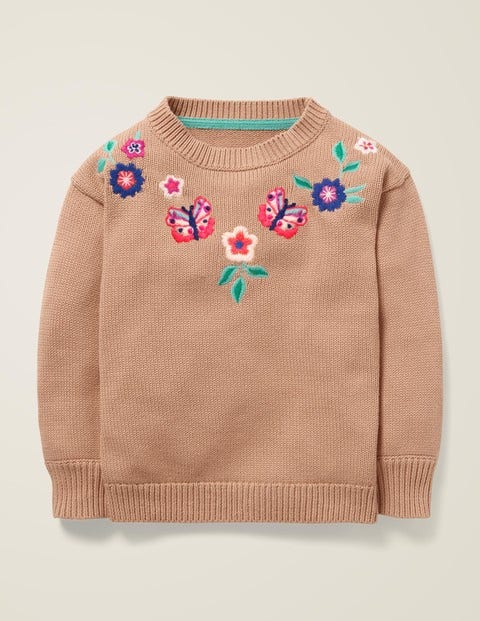 Embroidered Yoke Sweater - Ballet Slipper Pink Embroidered Yoke Sweater - Ballet Slipper Pink