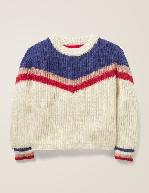 Chevron Stripe Jumper - Ecru Marl Chevron Stripe Jumper - Ecru Marl