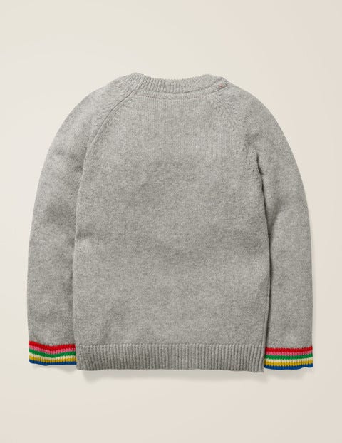 Embroidered Badge Jumper - Grey Marl London Embroidered Badge Jumper - Grey Marl London