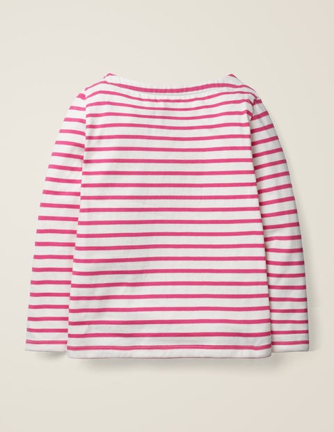 Fröhliches Bretonshirt - Naturweiß/Knallrosa, London Fröhliches Bretonshirt - Naturweiß/Knallrosa, London