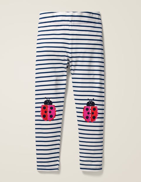 Appliqué Leggings - Ivory/College Blue Ladybirds Appliqué Leggings - Ivory/College Blue Ladybirds