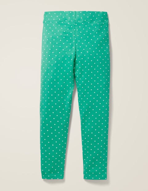 Fun Leggings - Asparagus Green Ivory Pin Spot Fun Leggings - Asparagus Green Ivory Pin Spot