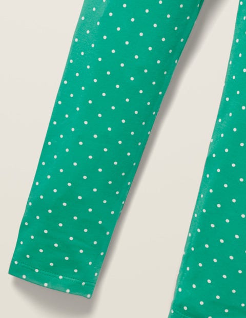 Fun Leggings - Asparagus Green Ivory Pin Spot Fun Leggings - Asparagus Green Ivory Pin Spot