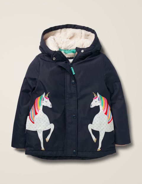 Sherpa-Lined Anorak - Navy Unicorns Sherpa-Lined Anorak - Navy Unicorns