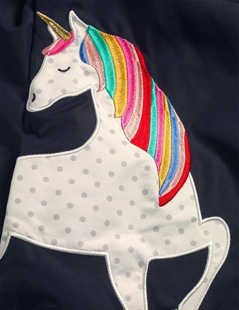 Sherpa-Lined Anorak - Navy Unicorns Sherpa-Lined Anorak - Navy Unicorns