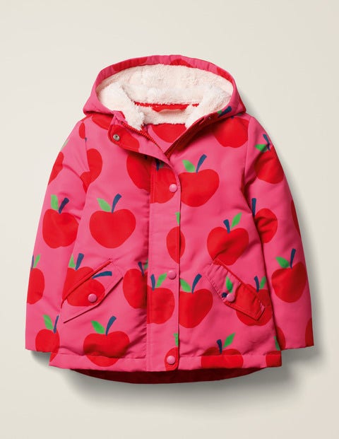 Sherpa-Lined Anorak - Pink Sorbet Apples Sherpa-Lined Anorak - Pink Sorbet Apples