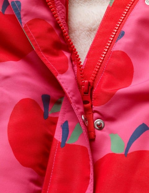 Sherpa-Lined Anorak - Pink Sorbet Apples Sherpa-Lined Anorak - Pink Sorbet Apples