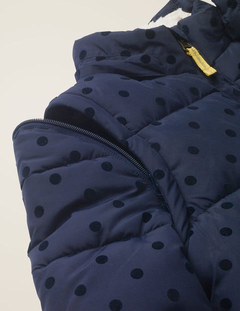 Cosy 2-In-1 Padded Jacket - Navy Flock Spot Cosy 2-In-1 Padded Jacket - Navy Flock Spot