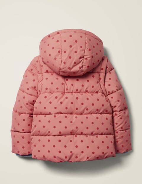 Cosy 2-In-1 Padded Jacket - Dusky Rose Pink Flock Spot Cosy 2-In-1 Padded Jacket - Dusky Rose Pink Flock Spot