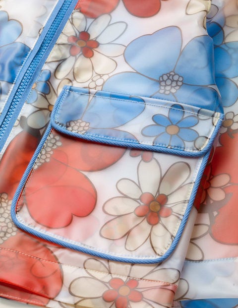 Imperméable Transparent Et Imprimé - Motif floral années 60 géant Imperméable Transparent Et Imprimé - Motif floral années 60 géant