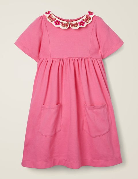 Embroidered Collar Dress - Pink Sorbet Embroidered Collar Dress - Pink Sorbet