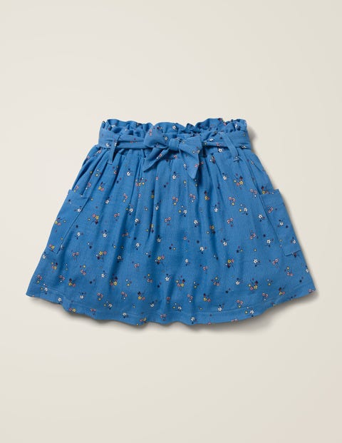 Jupe avec poches et lien à nouer à la taille - Motif Star Sprig bleu élisabéthain Jupe avec poches et lien à nouer à la taille - Motif Star Sprig bleu élisabéthain