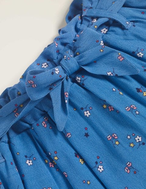 Jupe avec poches et lien à nouer à la taille - Motif Star Sprig bleu élisabéthain Jupe avec poches et lien à nouer à la taille - Motif Star Sprig bleu élisabéthain