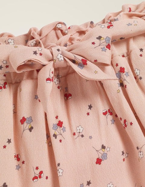 Tie-Waist Pocket Skirt - Provence Dusty Pink Star Sprig Tie-Waist Pocket Skirt - Provence Dusty Pink Star Sprig