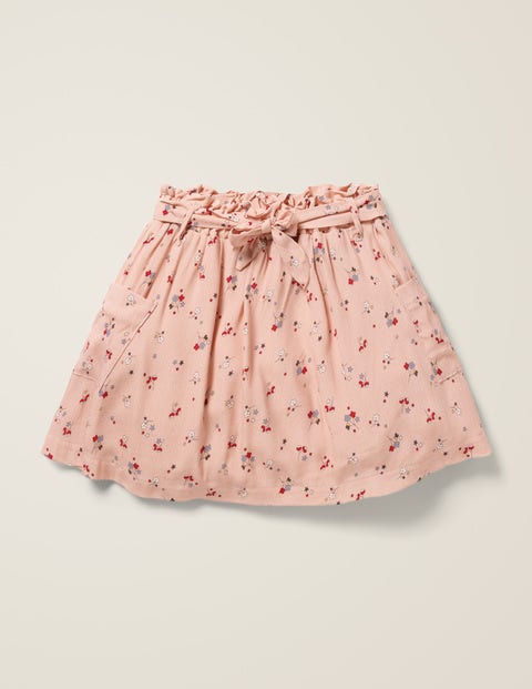 Tie-Waist Pocket Skirt - Provence Dusty Pink Star Sprig Tie-Waist Pocket Skirt - Provence Dusty Pink Star Sprig