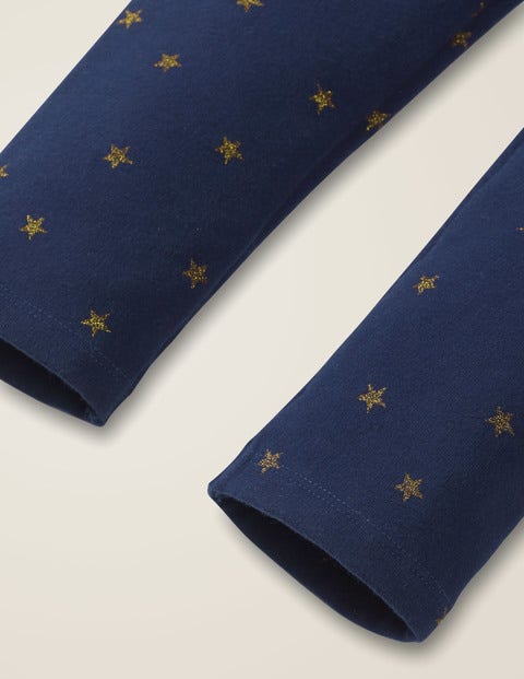 Fun Cosy Leggings - College Blue Gold Stars Fun Cosy Leggings - College Blue Gold Stars