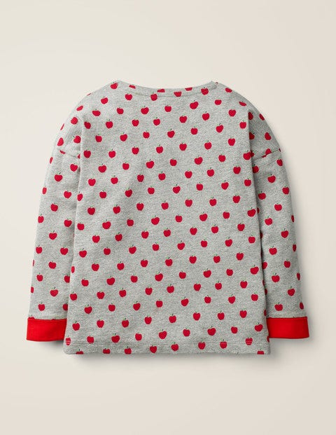 Printed Pocket T-Shirt - Grey Marl and Poppadew Apples Printed Pocket T-Shirt - Grey Marl and Poppadew Apples