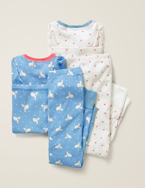 2 Pyjamas Longs - Lapins bleu ciel clair/étoiles 2 Pyjamas Longs - Lapins bleu ciel clair/étoiles