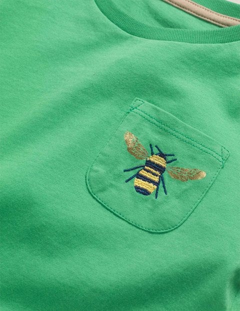 Pocket Detail T-Shirt - Asparagus Green Bumblebee Pocket Detail T-Shirt - Asparagus Green Bumblebee
