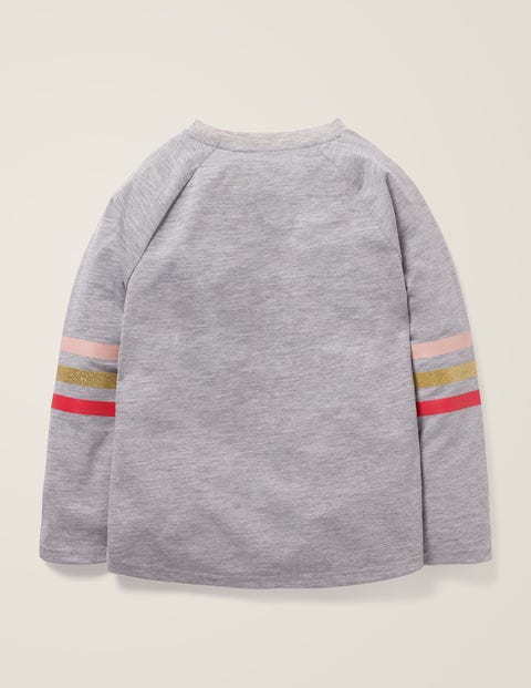 Raglan-T-Shirt Mit Streifen - Grau Meliert Raglan-T-Shirt Mit Streifen - Grau Meliert