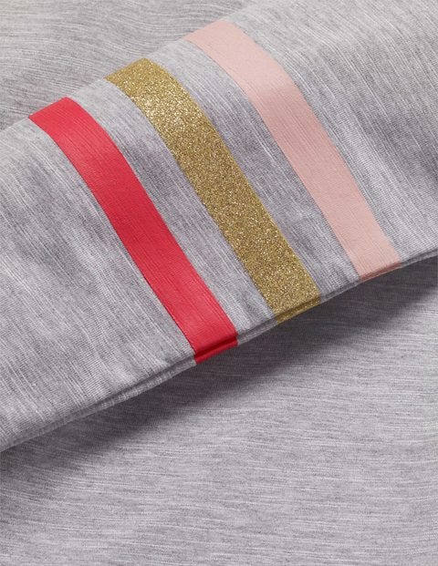 Raglan-T-Shirt Mit Streifen - Grau Meliert Raglan-T-Shirt Mit Streifen - Grau Meliert