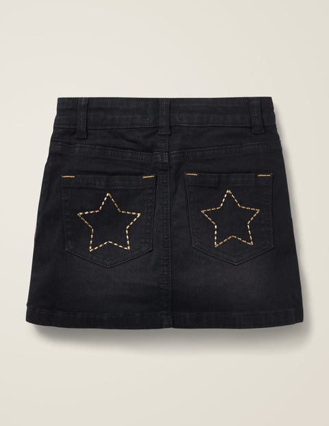 Denim-Rock Mit Fünf Taschen - Schwarz Denim-Rock Mit Fünf Taschen - Schwarz