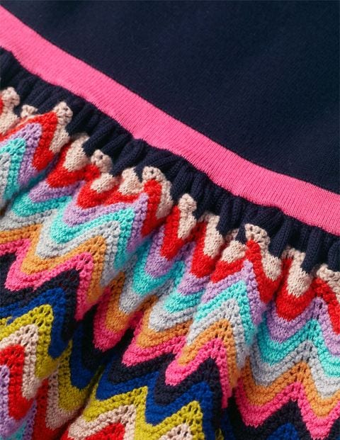 Rainbow Knitted Dress - School Navy Rainbow Rainbow Knitted Dress - School Navy Rainbow