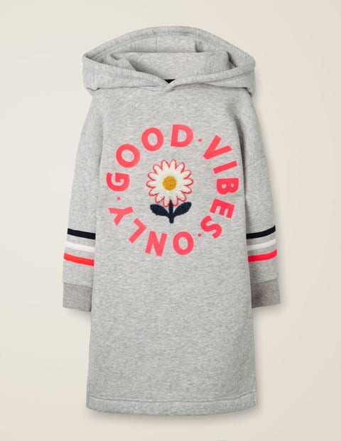 Hooded Sweatshirt Dress - Grey Marl Hooded Sweatshirt Dress - Grey Marl