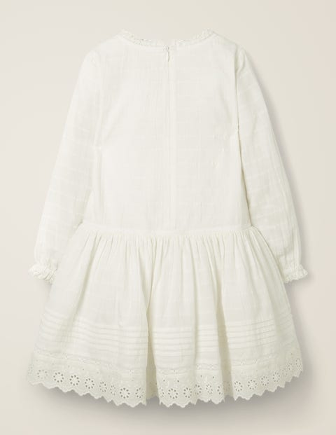 Broderie Detail Dress - Ivory Broderie Detail Dress - Ivory