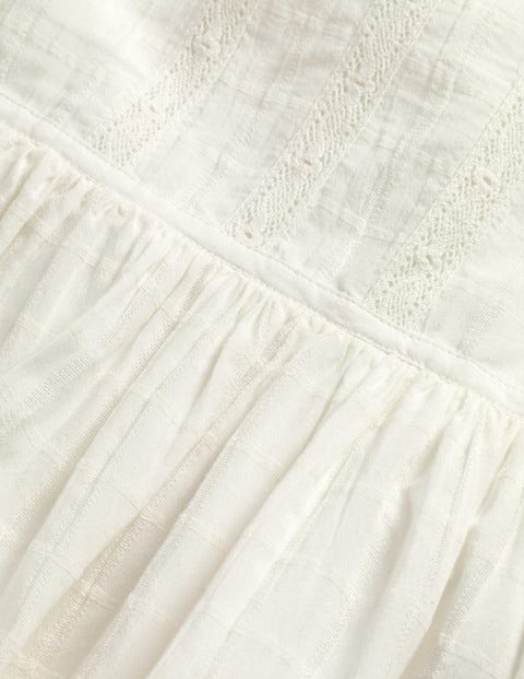 Broderie Detail Dress - Ivory Broderie Detail Dress - Ivory