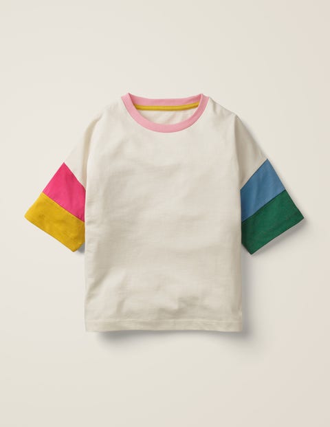 Rainbow Sleeve T-Shirt - Ivory Rainbow Sleeve T-Shirt - Ivory