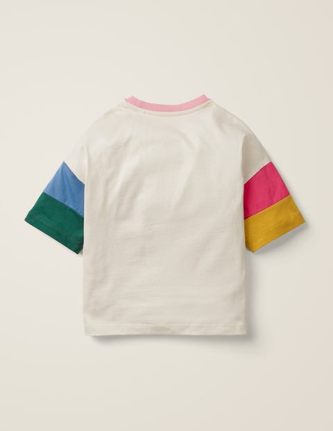 Rainbow Sleeve T-Shirt - Ivory Rainbow Sleeve T-Shirt - Ivory