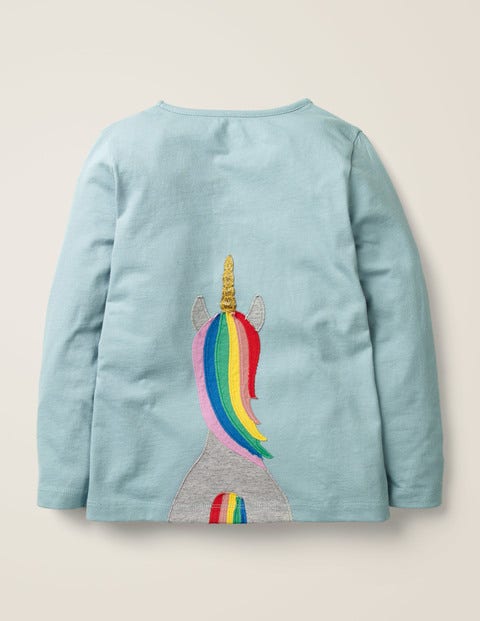 Unicorn Appliqué T-Shirt - Mineral Blue Unicorn Appliqué T-Shirt - Mineral Blue