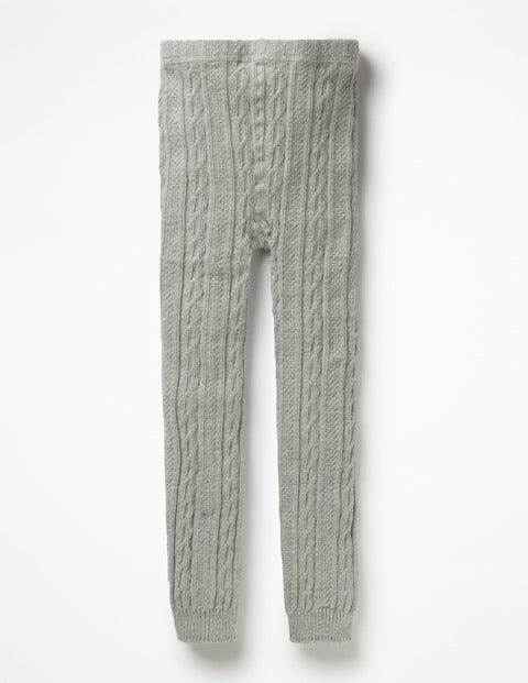 Cable Footless Tights - Grey Marl Cable Footless Tights - Grey Marl