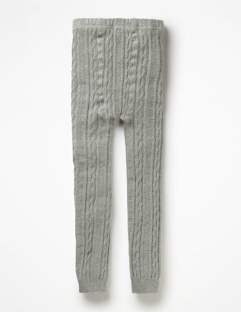 Cable Footless Tights - Grey Marl Cable Footless Tights - Grey Marl