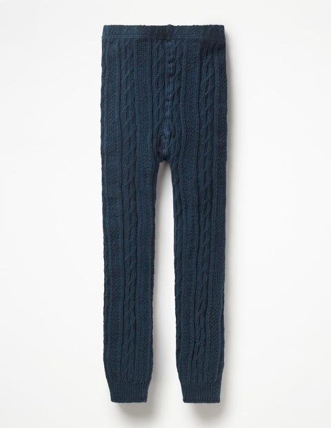 Cable Footless Tights - Navy Cable Footless Tights - Navy
