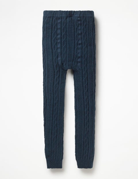 Cable Footless Tights - Navy Cable Footless Tights - Navy