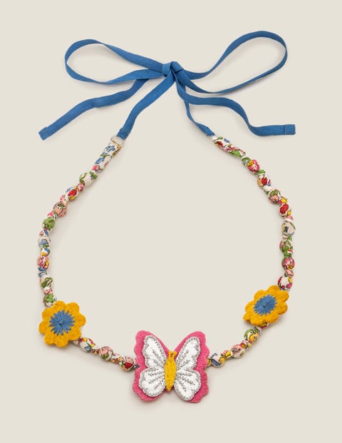 Fabric Necklace - Chalky Pink Butterfly Fabric Necklace - Chalky Pink Butterfly