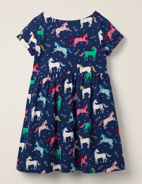 Fun Jersey Dress - College Blue Unicorns Fun Jersey Dress - College Blue Unicorns