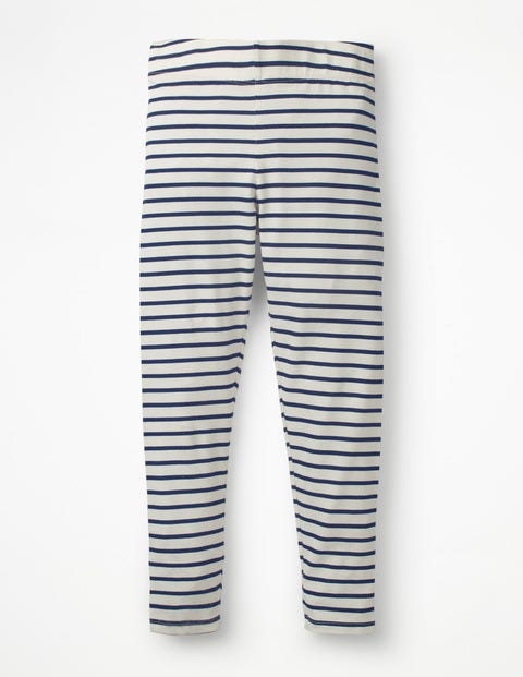Leggings Mit Streifen Und Punkten - Ecru/Schuluniform-Navy Leggings Mit Streifen Und Punkten - Ecru/Schuluniform-Navy